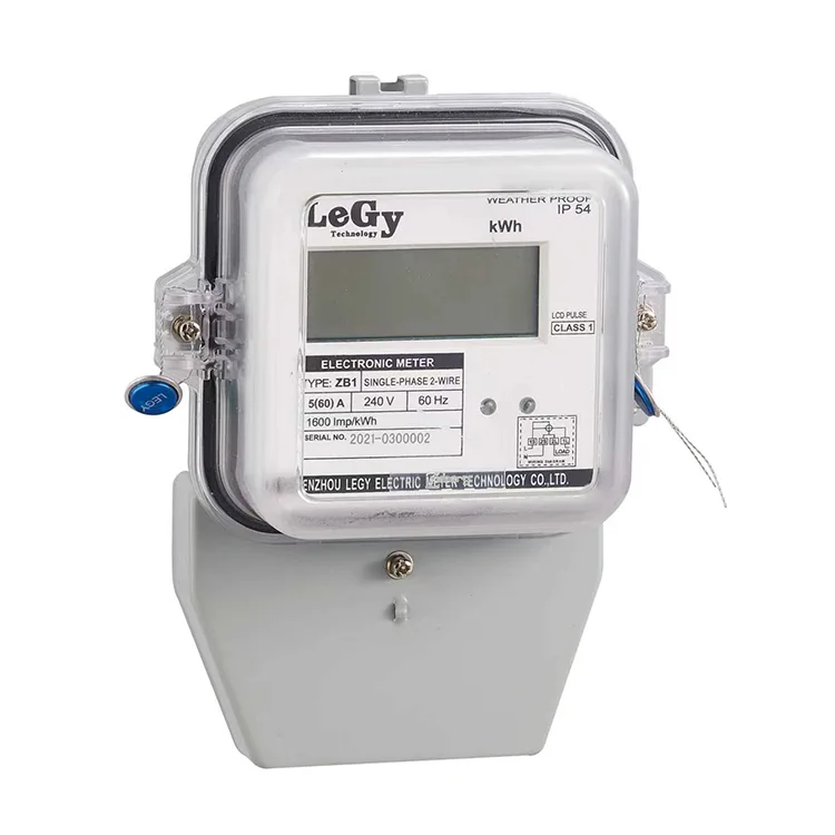 Compteur d'énergie intelligent multifonctionnel d'affichage à cristaux liquides monophasé