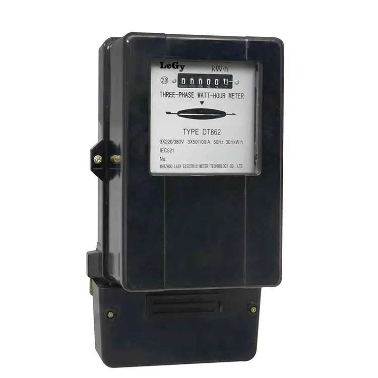 Compteur d'énergie électromécanique triphasé à trois fils